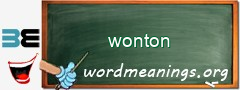 WordMeaning blackboard for wonton